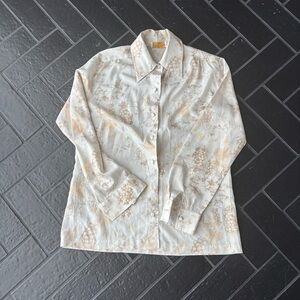 Vintage 70s Adelaar Blouse • Grape Print • Size 14 (M/L)